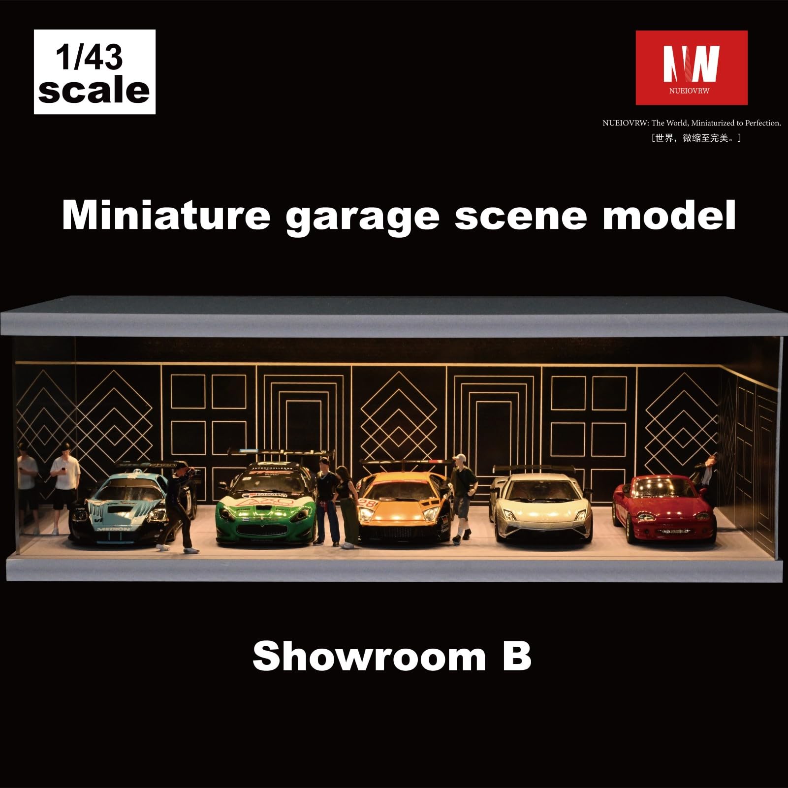 Amazon.co.jp: NUEIOVRW 1/64 1/43 1/18 ジオラマ ガレージ 3色調光LED